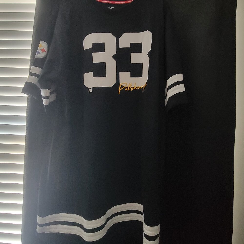 TOMMY HILFIGER NFL PITTSBURGH STEELERS BLACK DRESS SIZE LARGE NEVER WORN